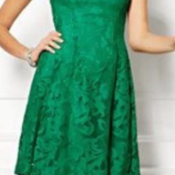 NWOT Eva Mendes for New York & Co lace overlay sleeveless green dress size 4 - Picture 14 of 14